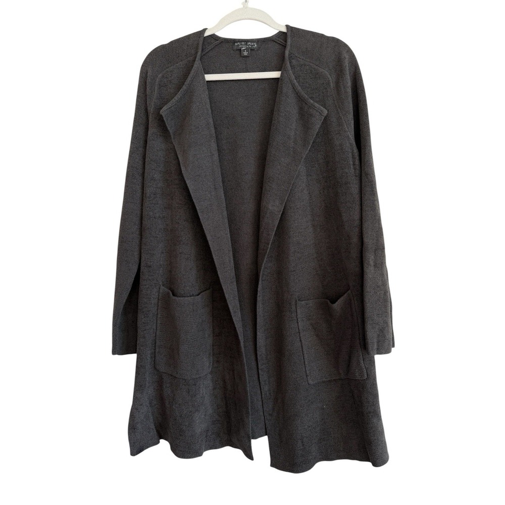 Barefoot Dreams Cozychic Ultra Lite Coastline Gray Cardigan Sweater Womens Small